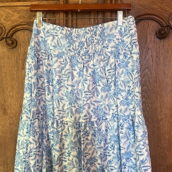 J.McLaughlin Ophelia Cotton Voile Floral Print Tiered Ruffle Maxi Skirt - Picture 6 of 12